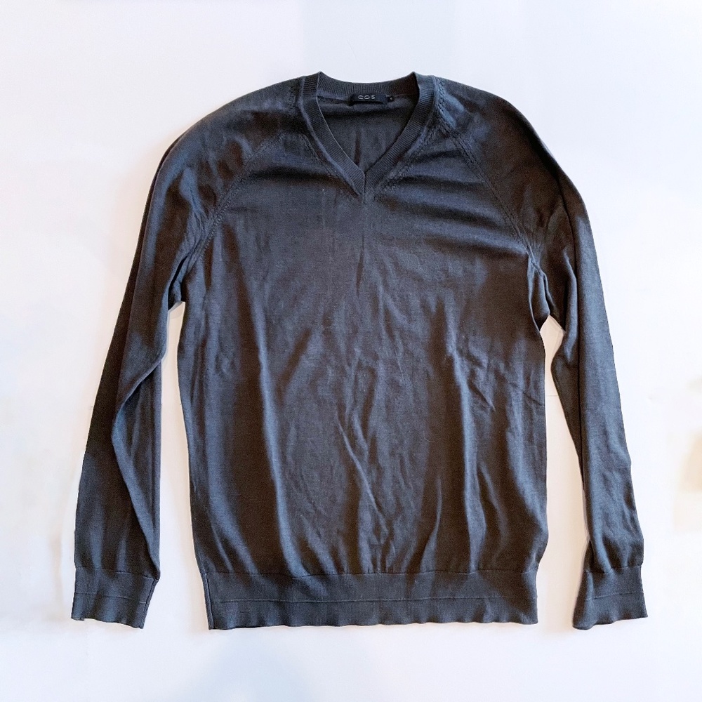 Men's COS V-neck Sweater, Grey